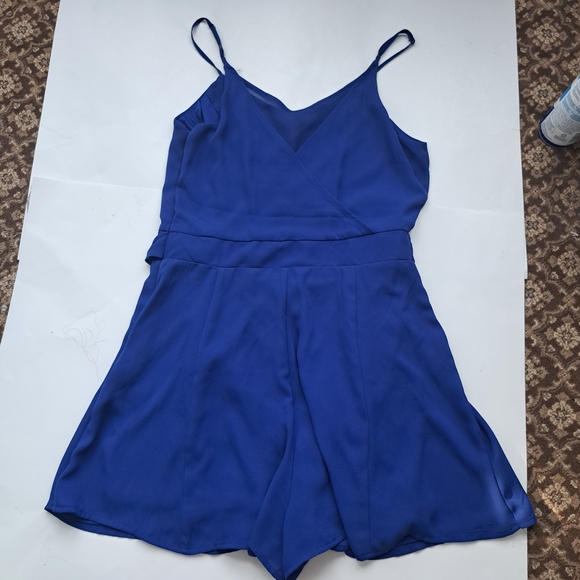 Express Royal Blue Mini Wrap Dress - Picture 5 of 9